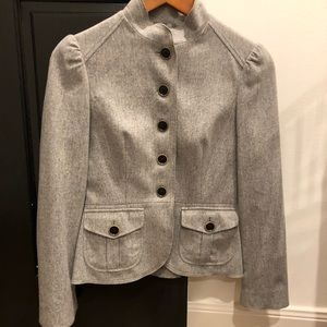 Banana Republic Gray Wool Mandarin Collar Blazer